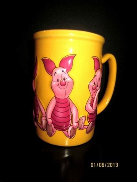 Disney 3d Winnie The Pooh Piglet Large Ceramic Cup Mug Yellow Disney