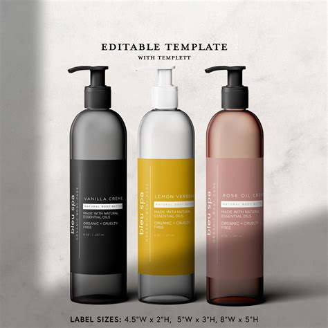 Shampoo Bottle Label Template