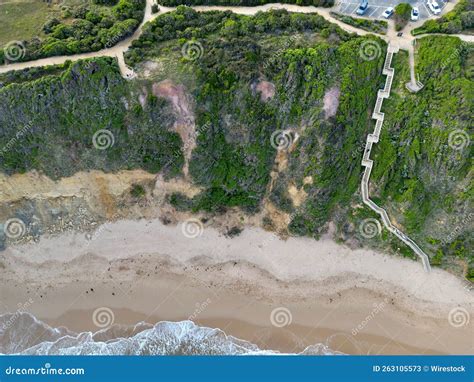 Aerial View of the Torquay Beach on a Sunny Day Stock Image - Image of ...