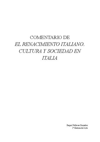 El Renacimiento Italiano Cultura Y Sociedad En Italia Pdf