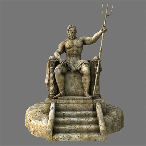 3d Obj Poseidon Statue