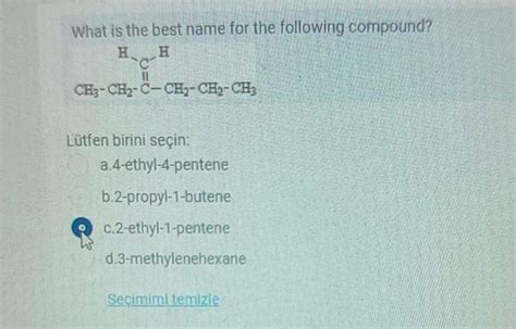 Solved What Is The Best Name For The Following Compound