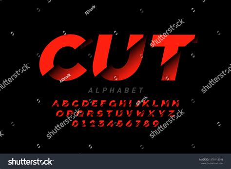 Cut Style Font Design Alphabet Letters Stock Vector (Royalty Free ...