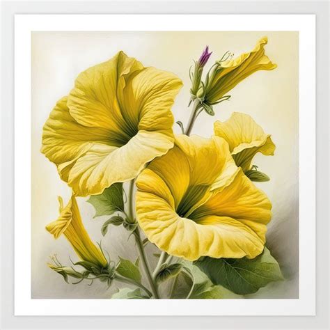 Shop Yellow Petunias Art Print By Vanoverdesigns On Society6 Petunia