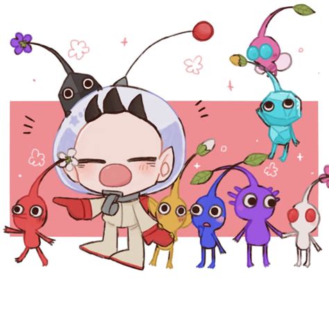 Olimar Red Pikmin Yellow Pikmin Blue Pikmin Purple Pikmin And 4