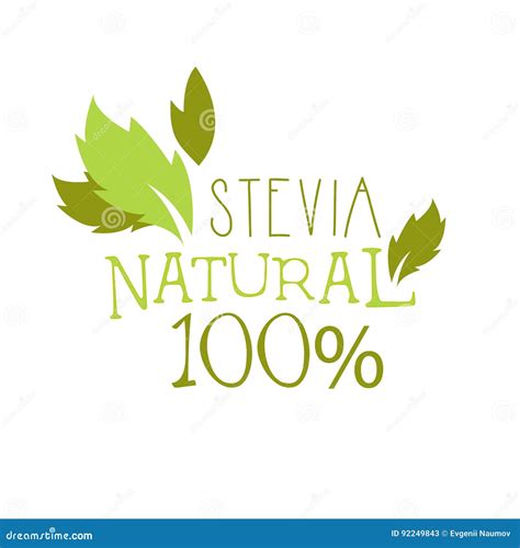 Natural Stevia Logo Symbol Healthy Product Label Vector Illustration