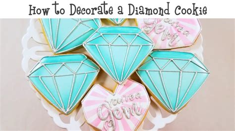 How To Decorate A Diamond Cookie Youtube