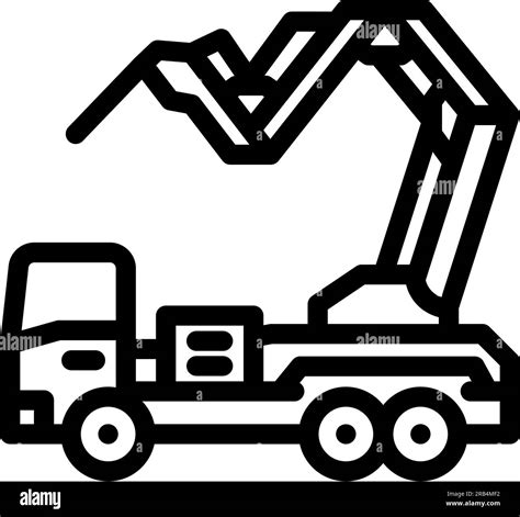 Ditch Digger Civil Engineer Line Icon Vector Illustration Stock Vector