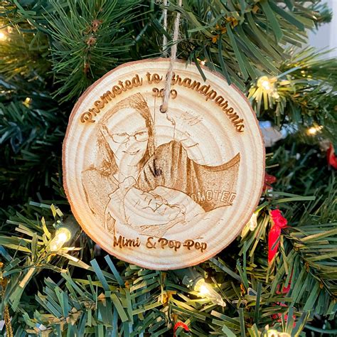 Personalized Wood Engraved Photo Ornament Wood Etched Laser Photo