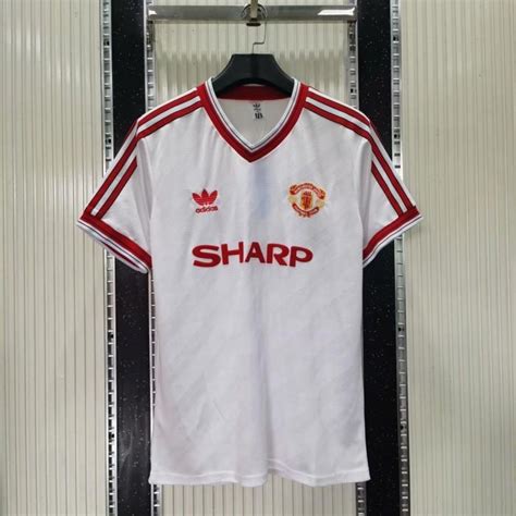 Jual Jersey Bola Retro Manchester United Mu Away Putih Baju