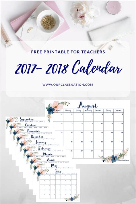 Free Printable Teacher Calendar 2018 2019 Teacher Calendar Teacher Printable Free Teacher