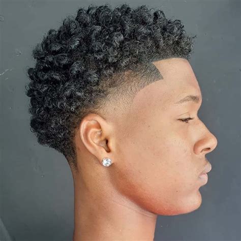 Afro Temp Fade With Curls