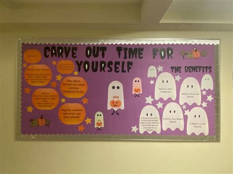 October Bulletin Board Idea Carve Out Time For Yourself Halloween