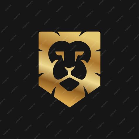 Premium Vector Golden Lion Shield Logo Design Template