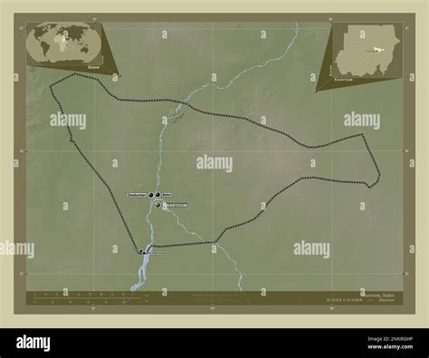 Khartoum, state of Sudan. Elevation map colored in wiki style with ...