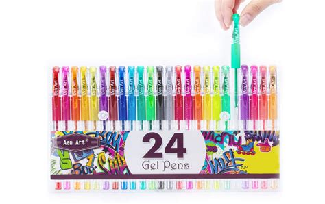 Aen Art Glitter Gel Pens Colored Fine Tip Markers Piece Set At