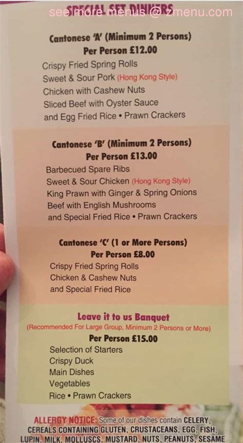 Menu At Oriental Chef Fast Food Godalming