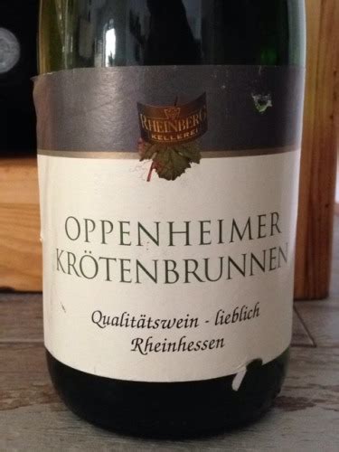 Rheinberg Kellerei Oppenheimer Krötenbrunnen Lieblich Vivino US