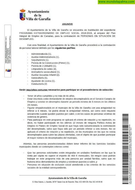 Garafia Abre Plazo De Presentación De Solicitudes Para Participar En El