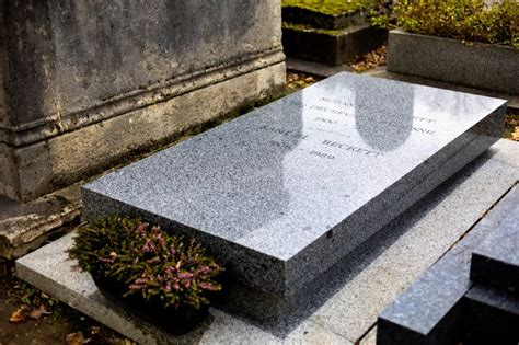 A Grave Of Samuel Beckett On Montparnasse Cemetery Paris France He