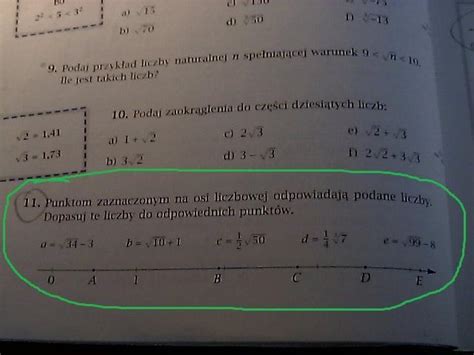 Punktom Zaznaczonym Na Osi Liczbowej Odpowiadaj Podane Liczby Punktom