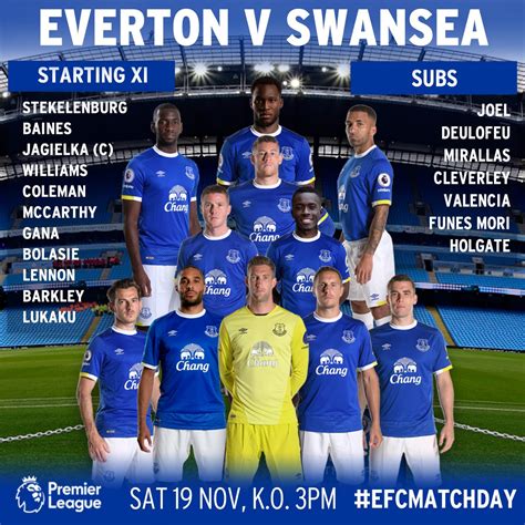 Starting Line Ups Everton V Swansea Itv News