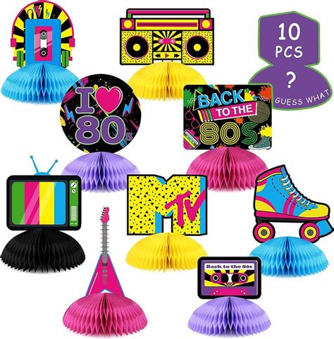 80s Party Decorations: Neon Centerpieces & Table Toppers