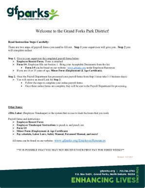 Fillable Online Welcome To The Grand Forks Park Fax Email Print