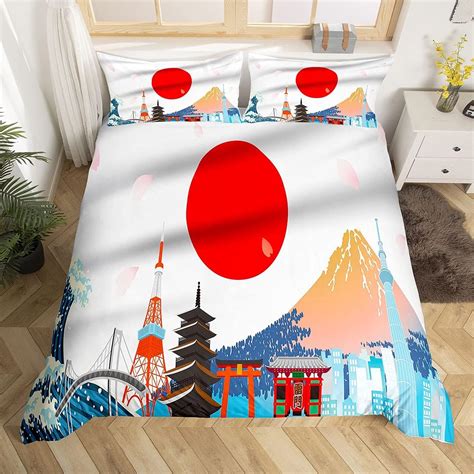 Parure De Lit De Style Japonais Ukiyo E Avec Housse De Couette Et 2