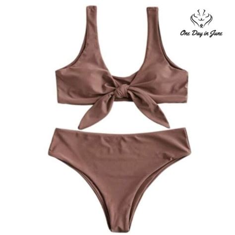 Zaful Front Knot Bikini Swimsuit Size S Ebay