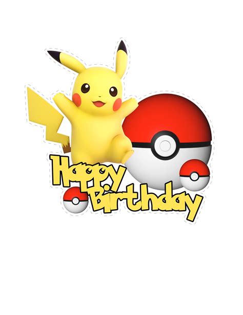 Pokemon Cake Topper Pikachu Digital File Pokemon Png Etsy Espa A The