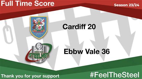 Cardiff 20 Ebbw Vale 36 Evrfc