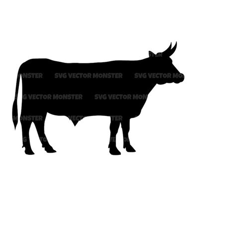 Bull Svg Ox Svg Cattle Svg Bull Silhouette Cut File Cric Inspire