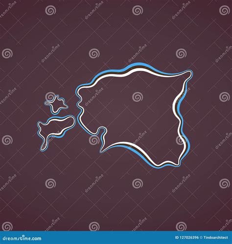 Estonia - Outline Map stock vector. Illustration of estonia - 127026396