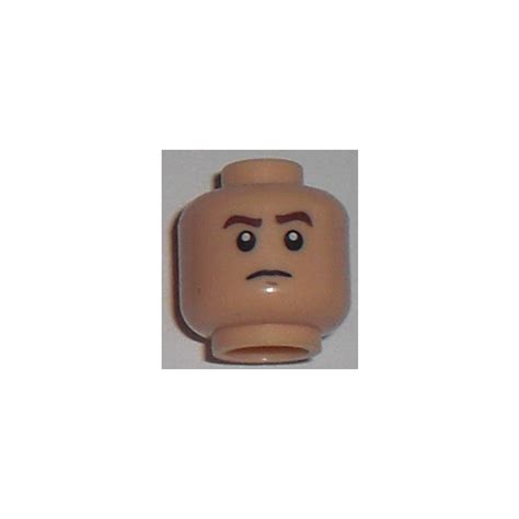 Lego Minifigure Head Dual Sided With Brown Eyebrows And Grimace Orange