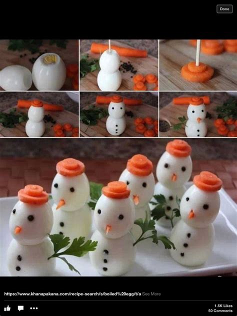 Egg Snowmen Idee Recette Noel Apéritifs Noël Art Alimentaire