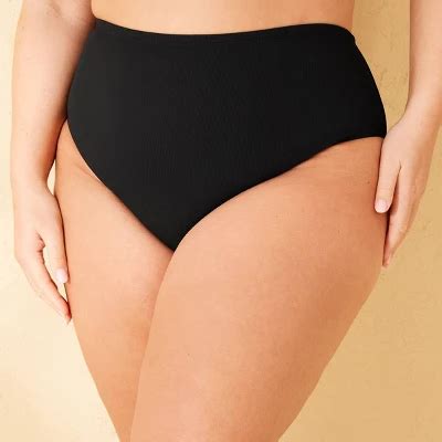 Women S Ribbed Mid Rise Medium Coverage Hipster Bikini Bottom Shade Shore Target