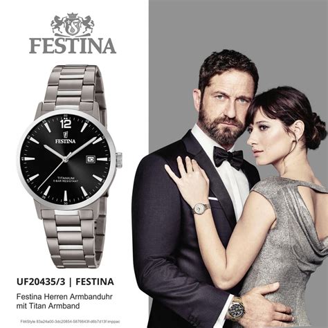 Festina Herren Armbanduhr Klassik F Quarz Titan Silber Uf