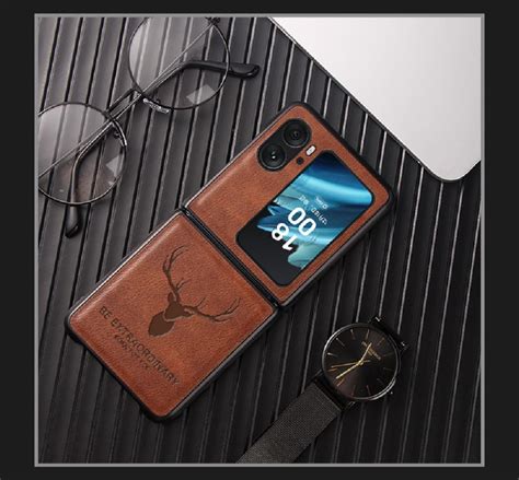 Luxury Genuine Leather Protective Case for OPPO FIND N2 Flip