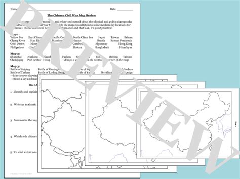 Chinese Civil War Map Activity