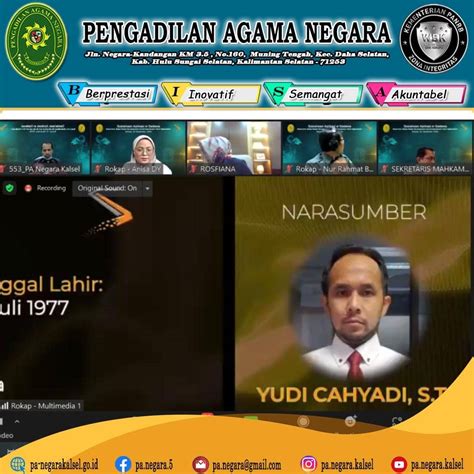 Sosialisasi Penggunaan Aplikasi E Sadewa Secara Virtual