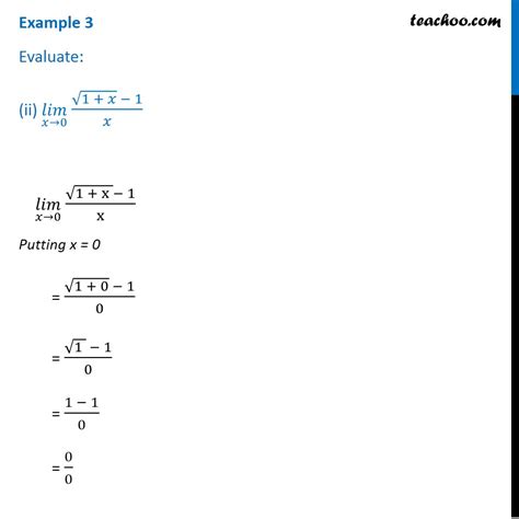 Example 3 Evaluate Limit Lim X 0 1 X 1 X Teachoo