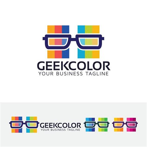 Geek art colorful logo design 6198396 Vector Art at Vecteezy