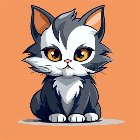 Illustration Of Cute Cat Kawaii Chibi Style Cartoon Characters Vector Isolated 27576683 Vector