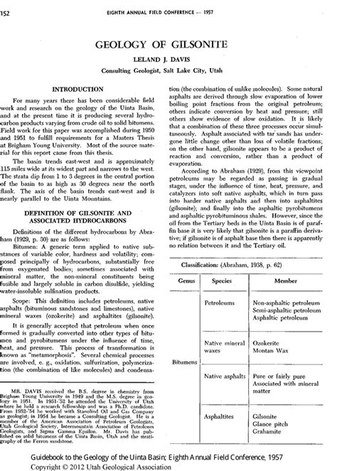 Aapg Datapages Archives Geology Of Gilsonite