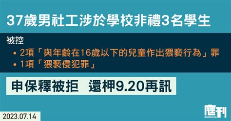 37歲男社工涉非禮3名學生 申保釋被拒還柙9 20再訊 庭刊