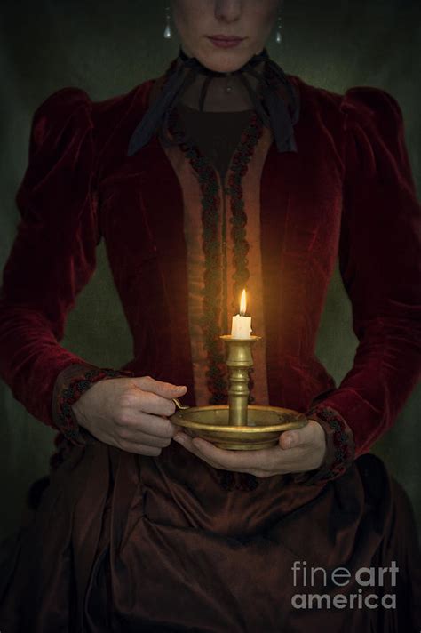 Victorian Woman Holding A Candle Photograph By Lee Avison