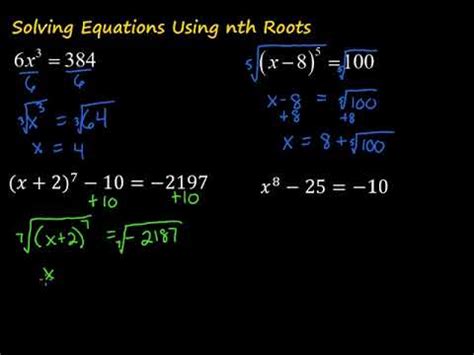 Solving Equations Using Nth Roots YouTube