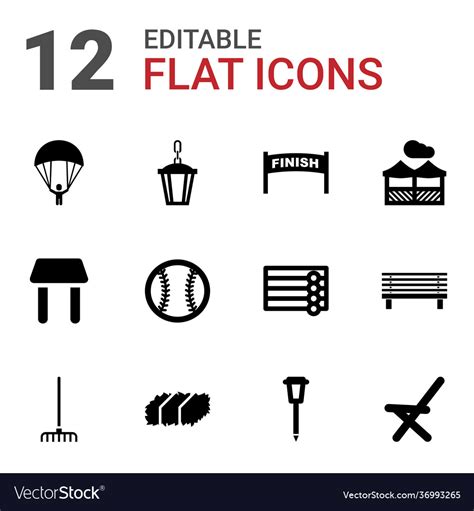 12 Outdoor Icons Royalty Free Vector Image Vectorstock