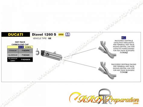 Kit silencieux d échappement AVEC raccord ARROW INDY RACE pour